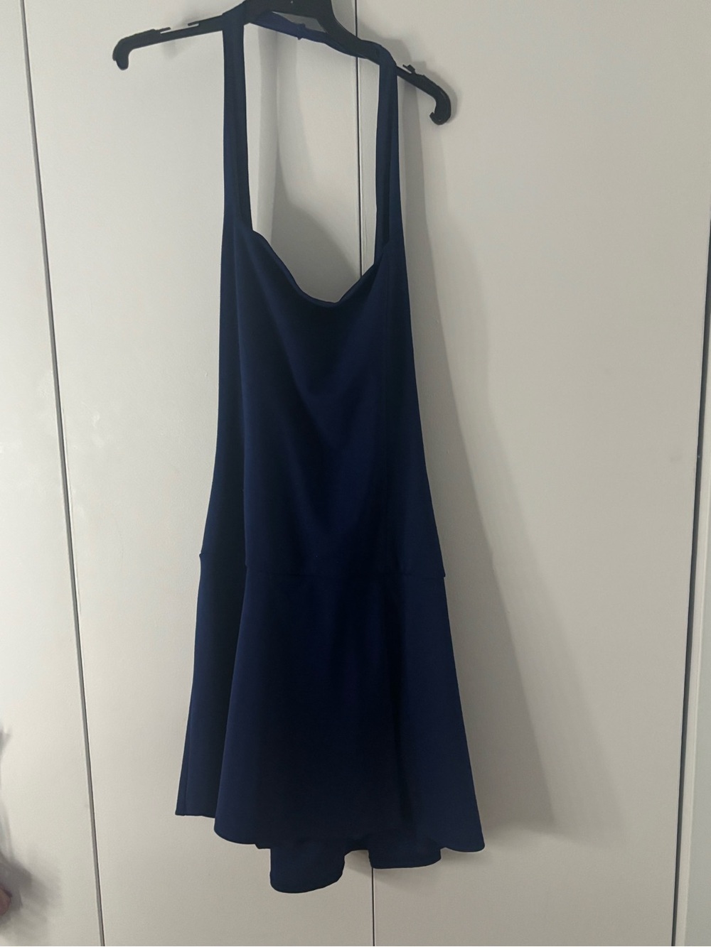 Navy Blue Halter Romper Mini Dress